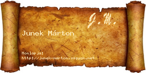 Junek Márton névjegykártya